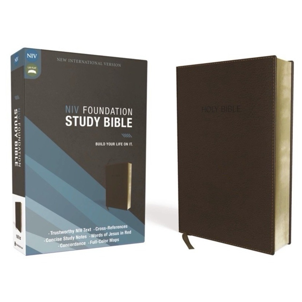 NIV, Foundation Study Bible, Leathersoft, Brown, Red Letter Edition by Zondervan